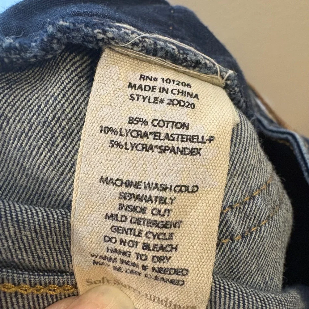 Soft Surroundings‎ Asymmetric Raw Hem Ankle Distressed Jeans Size 4